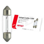 10 halogén izzóból álló készlet C10W Festoon, 36mm, 12V