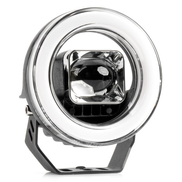 LED projektor az AWL58 angyal szemmodelljével, helyzet, jelzés, hosszú/rövid fázis, terepjáró, ATV, SSV, Power 45W, 8000 lm, 9-36V feszültség, 114,5 x 114,5 x 52 mm méretű méretek