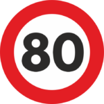 Matrica matrica "tükrözi a sebességkorlátozást" - 80 km/h