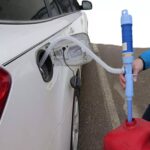 Elektromos szivattyú üzemanyag, olaj vagy egyéb folyadékok elszívásához autó, motorkerékpár, traktor, csónak, csendes, 4 l/perc, kék