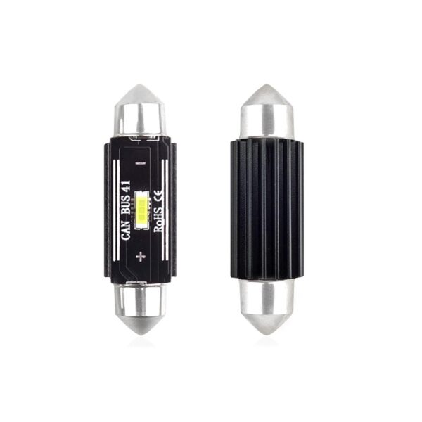 Autó izzó készlet LED CANBUS szofttal C5W 1 SMD 41mm Fehér 12/24V