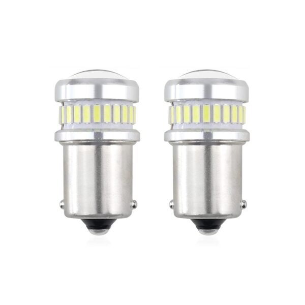 Készlet 2 x LED CANBUS 3014 24SMD + 3030 6SMD 1156 (R5W, R10W) P21 fehér 12V / 24V