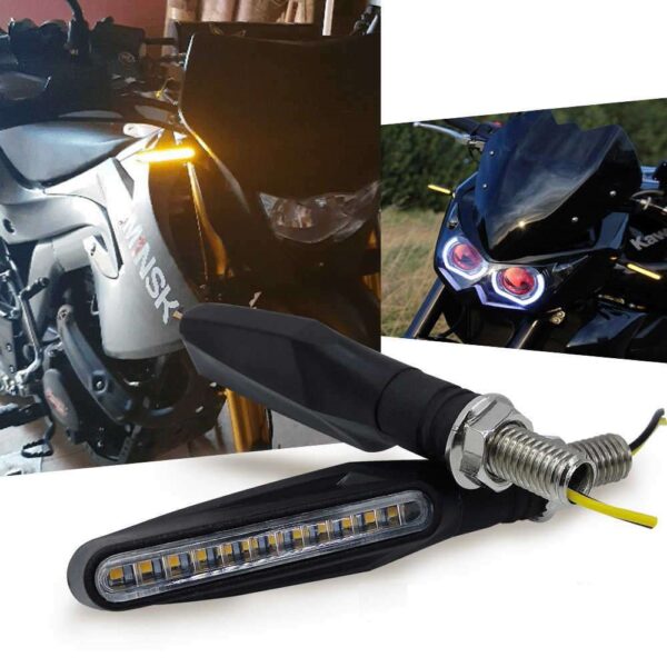 2 db szekvenciális Moto Signal lámpa készlet Samsung LED-ekkel, 2 helyzet és jelző funkció, 12V