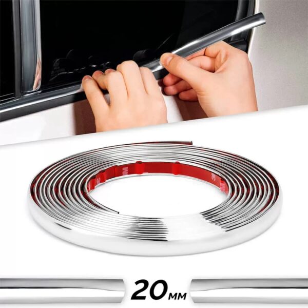 Öntapadó dísztekercs 20mm x 15m Chrome Silver színben