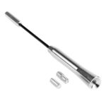 Krómozott alumínium autóantenna 20 cm, 2 db 5 és 6 mm-es adapterrel