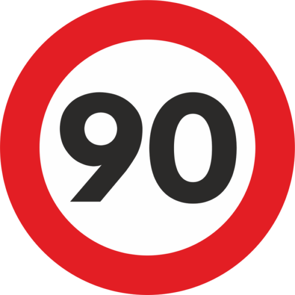 Fényvisszaverő "sebességkorlátozás" matrica matrica - 90 km/h