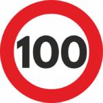 Fényvisszaverő "sebességkorlát" matrica matrica - 100 km/h