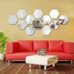 Avex Ambiance Mirror hatszögletű fali tükör panel-készlet, 12 db, mérete 15,5 x 17,5 cm
