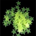 100 fluoreszkáló dekoratív csillag készlet, amelyek elnyelik a fényt és világítanak a sötétben - Kép 2