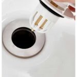 Mosogató leeresztő dugó, univerzális, kattanós nyílású, acél anyagú, külső átmérő 66 mm, fehér színű - Kép 2