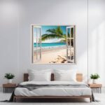 Színes nyomott fólia otthoni faldekorációhoz, 125 x 110cm méret, modell: VIEW TO HAVEN 40