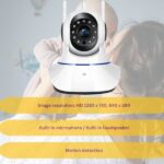 Intelligens IP babafigyelő, Full HD, mozgásérzékelők, mikrofon és hangszóró, 360 fokos elforgatás, hurokrögzítés, fehér - Kép 2