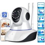 Intelligens IP babafigyelő, Full HD, mozgásérzékelők, mikrofon és hangszóró, 360 fokos elforgatás, hurokrögzítés, fehér - Kép 3