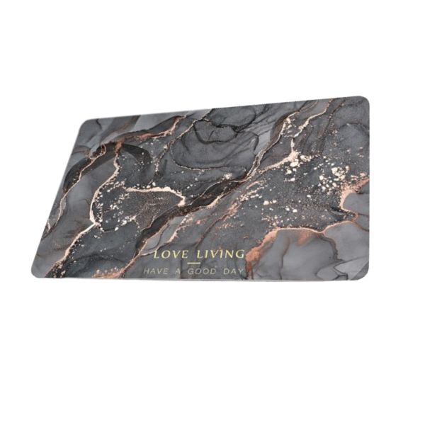 xr:d:DAFXhH5sajQ:891,j:5691333127,t:23052916 Love Living ultra nedvszívó, csúszásgátló fürdőszőnyeg, Diaton anyag, Lux márvány modell, 40 x 60 cm, fekete - Kép 1