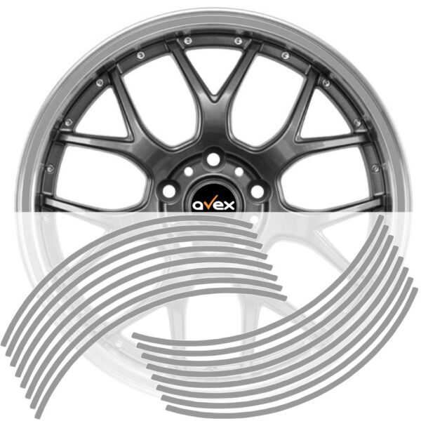 Avex matrica gyűrű készlet felnihez, 16 db-os, Shiny Silver színben