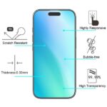 Védőfólia iPhone 16 Pro készülékhez rögzítési tartozékokkal, 0,3 mm vastagság, átlátszó, átlátszó - Kép 5