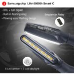 2 db szekvenciális Moto Signal lámpa készlet Samsung LED-ekkel, 2 helyzet és jelző funkció, 12V - Kép 7
