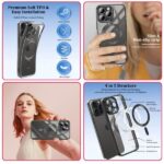 iPhone 16 tok, TPU, védelem és kamera, MagSafe, csúszásgátló, sárgásgátló, átlátszó fekete éllel - Kép 6