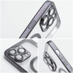 iPhone 16 tok, TPU, védelem és kamera, MagSafe, csúszásgátló, sárgásgátló, átlátszó fekete éllel - Kép 7