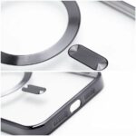 iPhone 16 tok, TPU, védelem és kamera, MagSafe, csúszásgátló, sárgásgátló, átlátszó fekete éllel - Kép 8