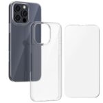 Védőburkolat és fólia iPhone 16 Pro Max készülékhez, Szilikon, Csúszásgátló, Sárgásgátló, Átlátszó, Vastagság 2 mm
