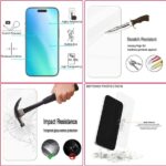 Védőburkolat és fólia iPhone 16 Pro Max készülékhez, TPU, kameravédelem, MagSafe, csúszásgátló, sárgásgátló, átlátszó fekete éllel - Kép 5
