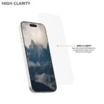 Védőburkolat és fólia iPhone 16 Pro Max készülékhez, TPU, kameravédelem, MagSafe, csúszásgátló, sárgásgátló, átlátszó fekete éllel - Kép 6