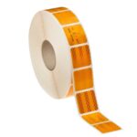 Megszakított öntapadó fényvisszaverő szalag tekercs ponyvákhoz Sárga 45m x 5cm