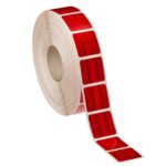 Megszakított fényvisszaverő szalag tekercs piros ponyvákhoz 45m x 5cm