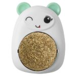 Interaktív játék Medve modell macskáknak 360°-ban forgatható macskamenta labdával, 4,3 x 6 cm, rózsaszín - Kép 2