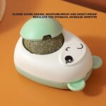 Interaktív játék Ursulet Modell macskáknak 360°-ban forgó labdával macskamenta fűből, 4,3 x 6 cm, zöld - Kép 3