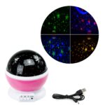 Csillagprojektor éjszakai fény 2in1 USB rózsaszínű - Kép 7