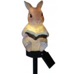 LED napelemes lámpa, Nyúl modell könyvvel, Többszínű, IP 67, 43 cm