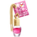 Autós légfrissítő palackban zsinórral és fa kupakkal, Bubble Gum aroma, 8 ml