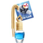 Autós légfrissítő palackban zsinórral és fa kupakkal, Aroma New Car, 8 ml