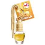 Autós légfrissítő zsinórral és fakupakos flakonban, vanília aroma, 8 ml