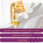 Autós légfrissítő zsinórral és fakupakos flakonban, vanília aroma, 8 ml - Kép 4
