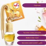 Autós légfrissítő zsinórral és fakupakos flakonban, vanília aroma, 8 ml - Kép 5