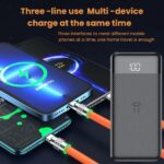 Powerbank Li-Po LED kijelzővel, 10 000 mAh, 2 X USB, 1 X USB-C és gyorstöltő kábel, 3 az 1-ben, 120 W, 2 m - Kép 7