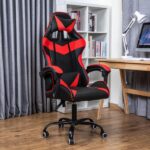 Játékszék, Ergonomikus ökológiai bőrből, Magas háttámla, Deréktámasz, Lábtámasz és behúzható fejtámla, Fekete/piros - Kép 15