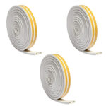 3 db-os készlet, Öntapadó szalag nyílászárók tömítésére, P profil, 9mm x 5,5mm, UV-álló, EPDM gumi, 6 m, Fehér