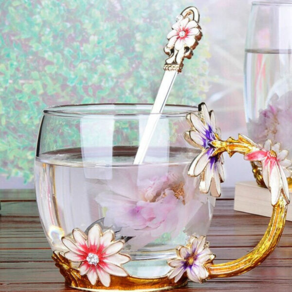 Mercaton Fleur-de-Lis 4 részes készlet, hőálló bögre fedővel, kanállal és tányérral, kézzel készített, 330 ML