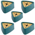 5 db öntapadó vízálló tartó készlet Push Free rendszerrel konyhai vagy fürdőszobai törölközők tárolására, falra szerelhető, 5 x 2,3 cm, zöld
