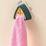 5 db öntapadó vízálló tartó készlet Push Free rendszerrel konyhai vagy fürdőszobai törölközők tárolására, falra szerelhető, 5 x 2,3 cm, zöld - Kép 3