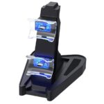 Dupla LED töltőállomás PlayStation 5 kontrollerekhez, fekete - Kép 2