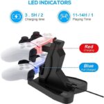 Dupla LED töltőállomás PlayStation 5 kontrollerekhez, fekete - Kép 4