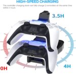 Dupla LED töltőállomás PlayStation 5 kontrollerekhez, fekete - Kép 7