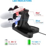 Dupla LED töltőállomás PlayStation 5 kontrollerekhez, fekete - Kép 8