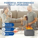 Légpárásító lángeffektussal és diffúzor funkcióval aromaterápiához és kromoterápiához, USB-C, ABS, 18,1 x 7,2 x 11,4 cm, sötétzöld - Kép 6