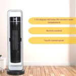 Toronyventilátor távirányítóval, kerámia, LCD kijelző, távirányító, 10-35°C, 2 fűtési fokozat, 2200 W, 72 cm, fekete - Kép 2